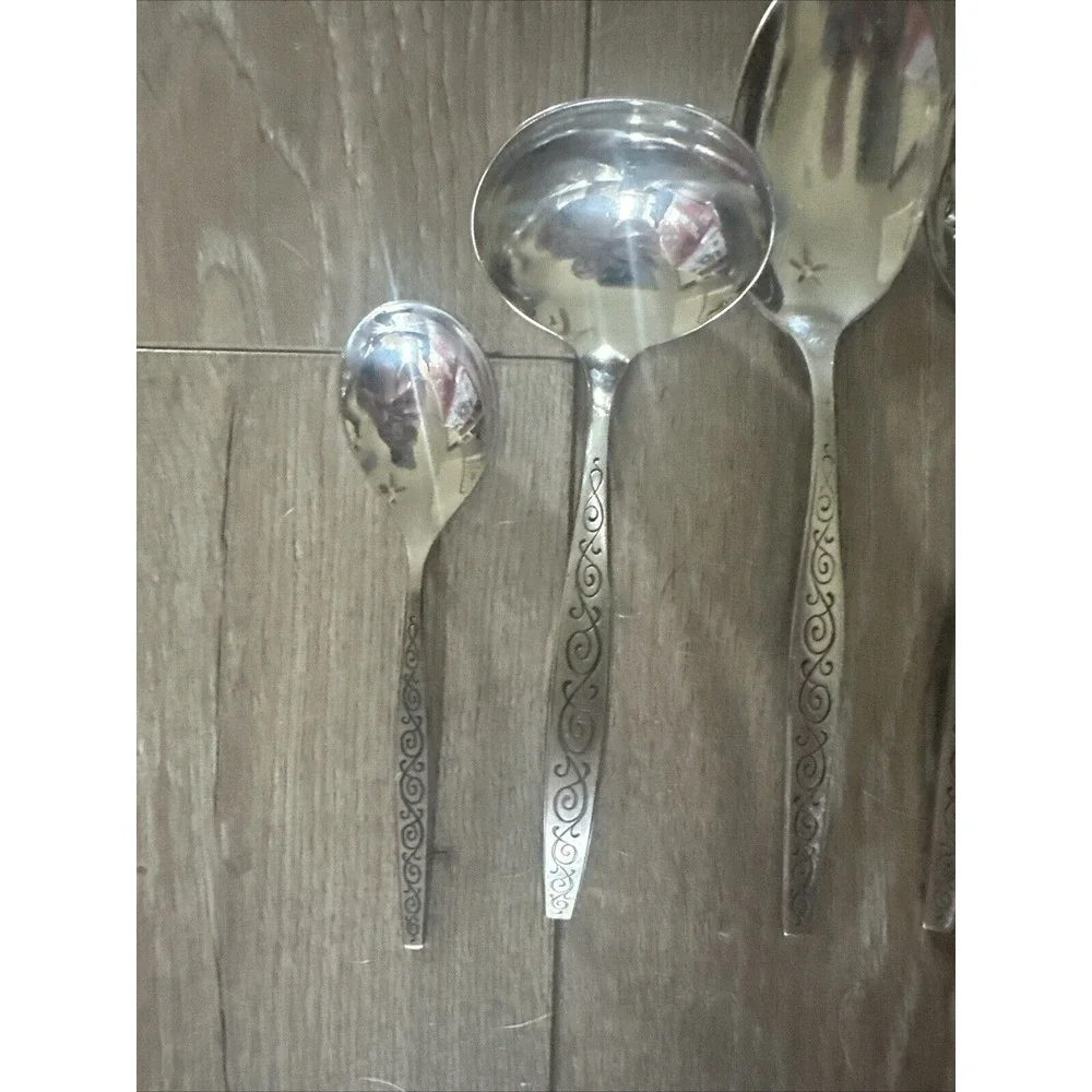 Gorham Spanish Scroll Stainless Serving Spoons Ladle Cold Meat Fork Lot Of‎ 7